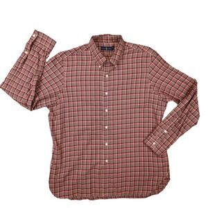 Ralph‎ Lauren Men's Red Plaid Long Sleeve Button Up shirt size XL